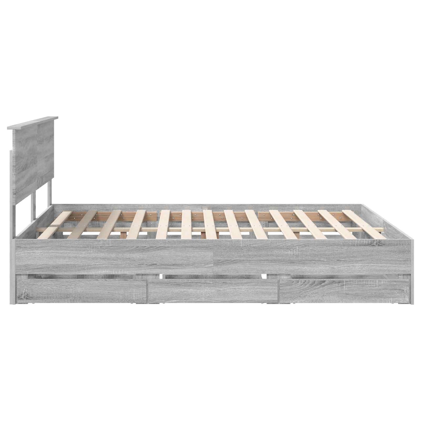 Bed Frame with Drawer Grey Sonoma 160 x 200 cm Engineer Wood