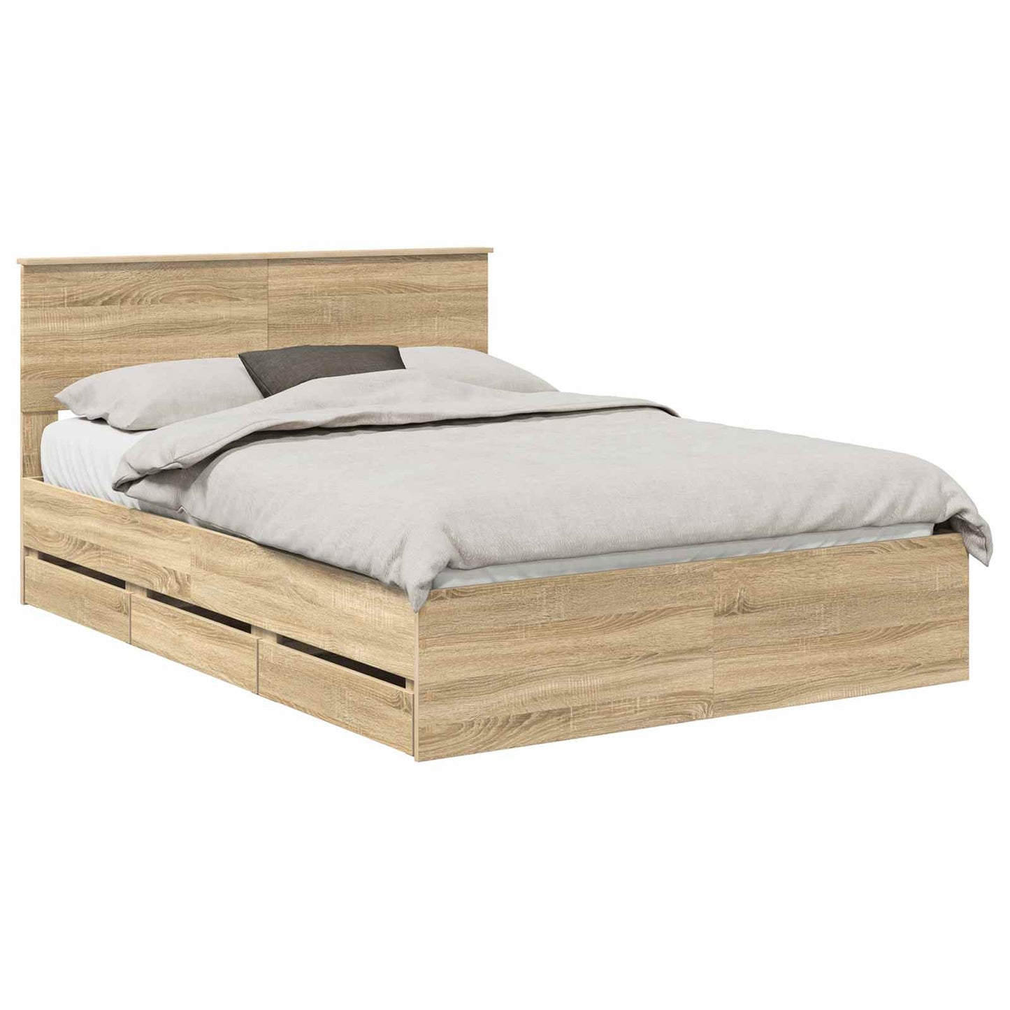 Bed Frame with Drawer Sonoma Oak 140 x 200 cm Engineer Wood