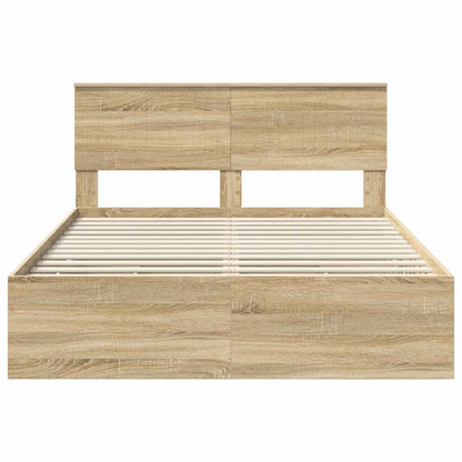 Bed Frame with Drawer Sonoma Oak 140 x 200 cm Engineer Wood