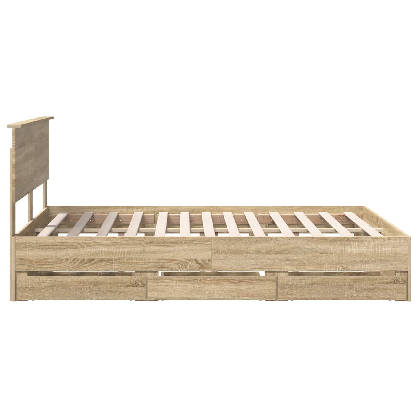 Bed Frame with Drawer Sonoma Oak 140 x 200 cm Engineer Wood