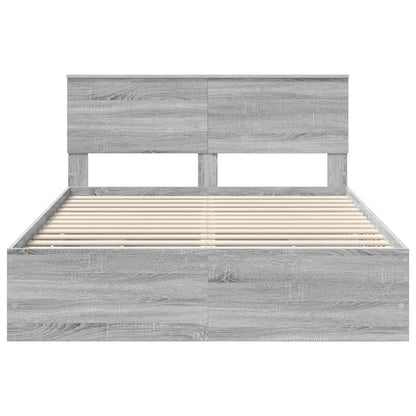 Bed Frame with Drawer Grey Sonoma 140 x 200 cm Engineer Wood