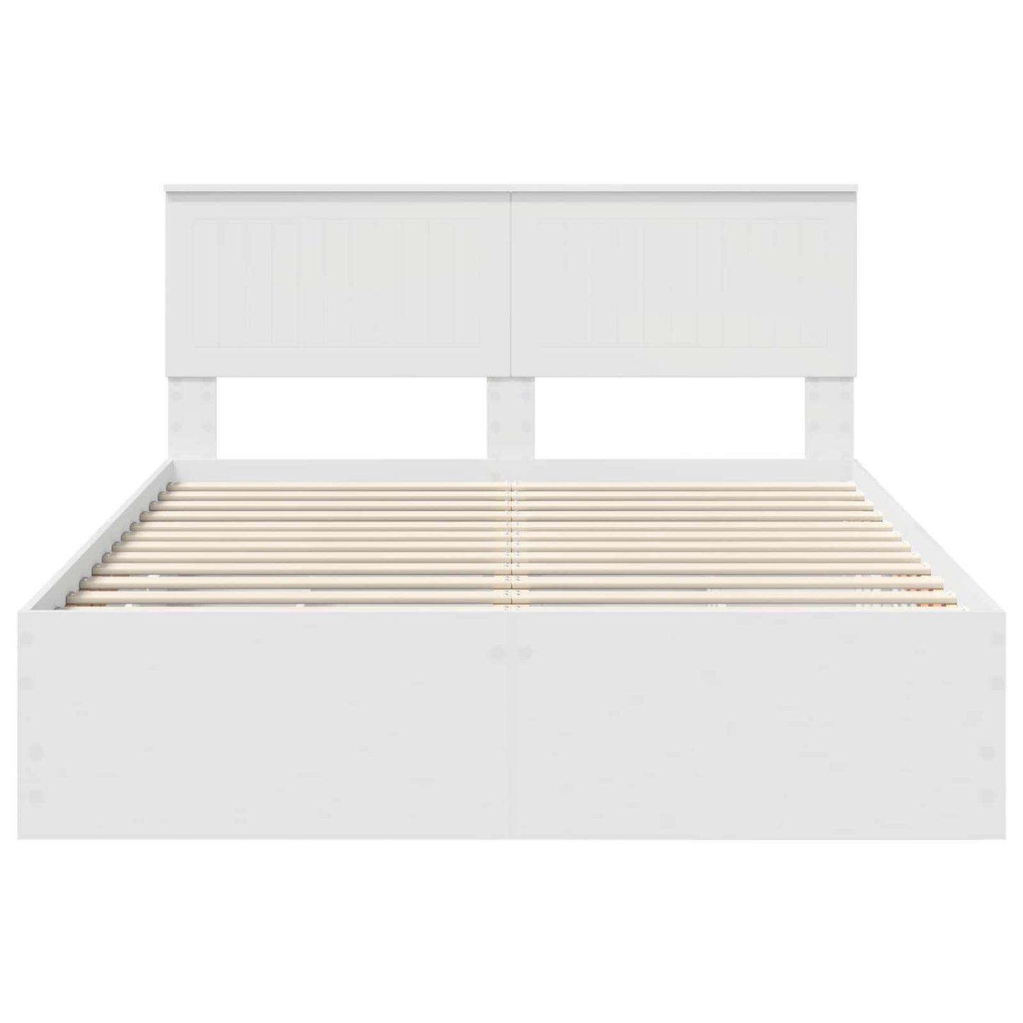 Bed Frame with Drawer White 140 x 190 cm Engineer Wood