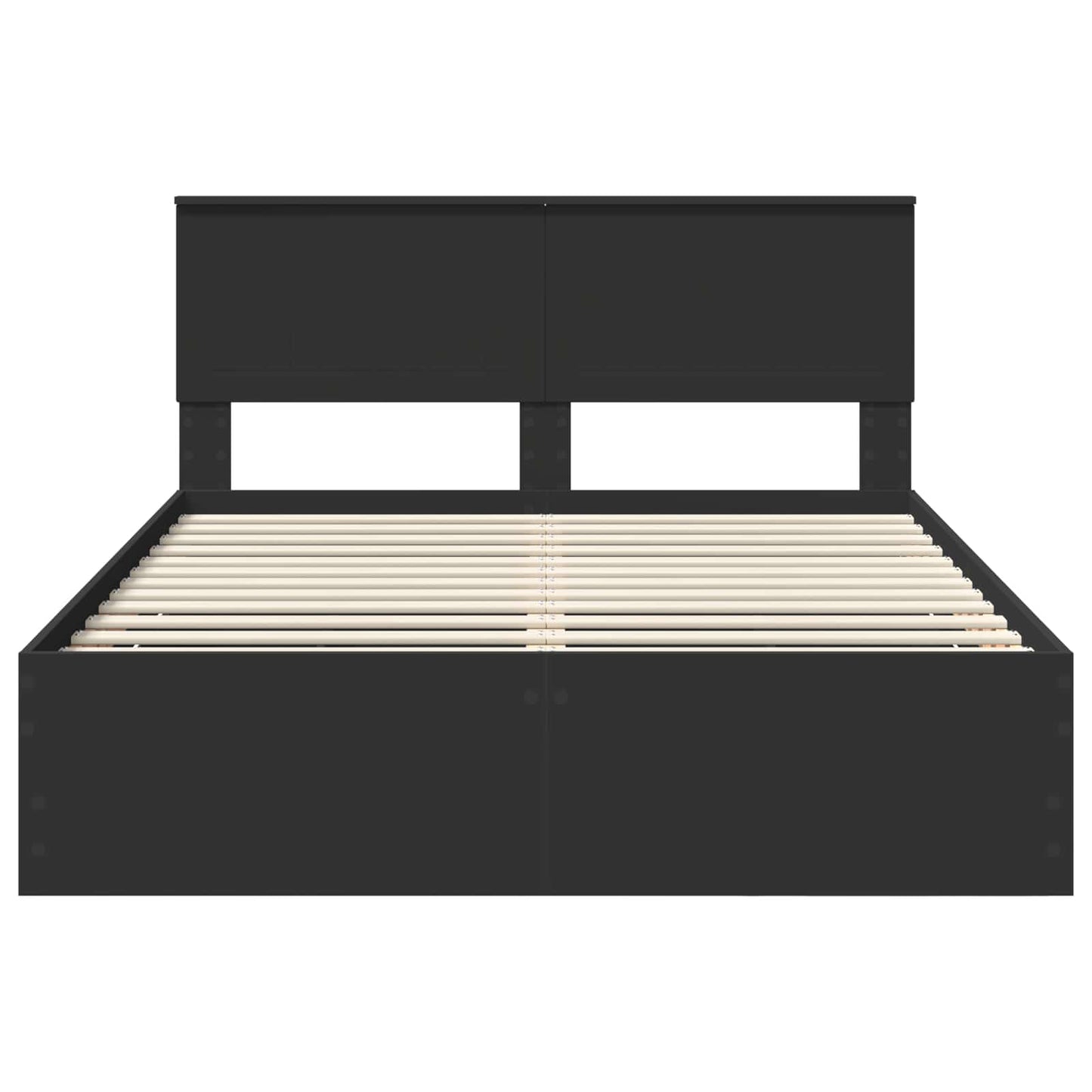 Bed Frame with Drawer Black 140 x 190 cm Engineer Wood