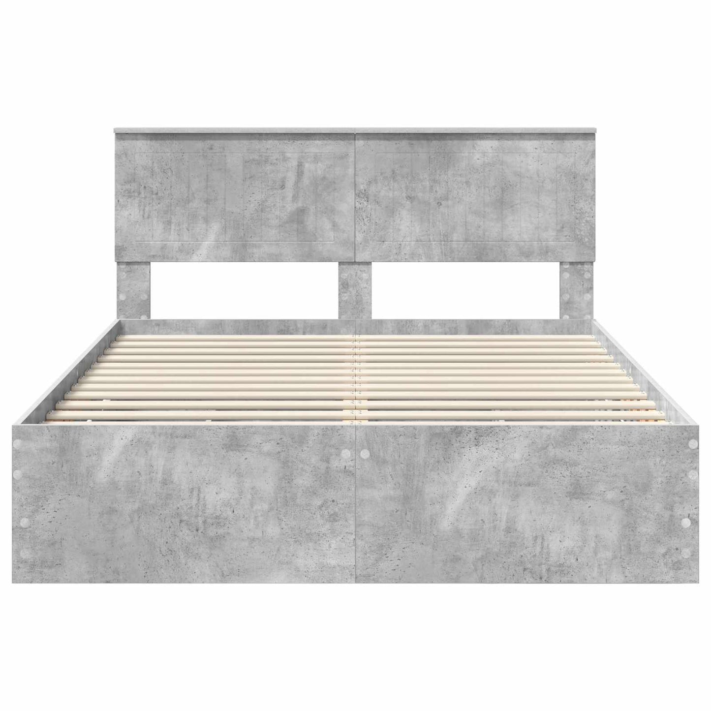 Bed Frame with Drawer Concrete Grey 135 x 190 cm Engineer Wood