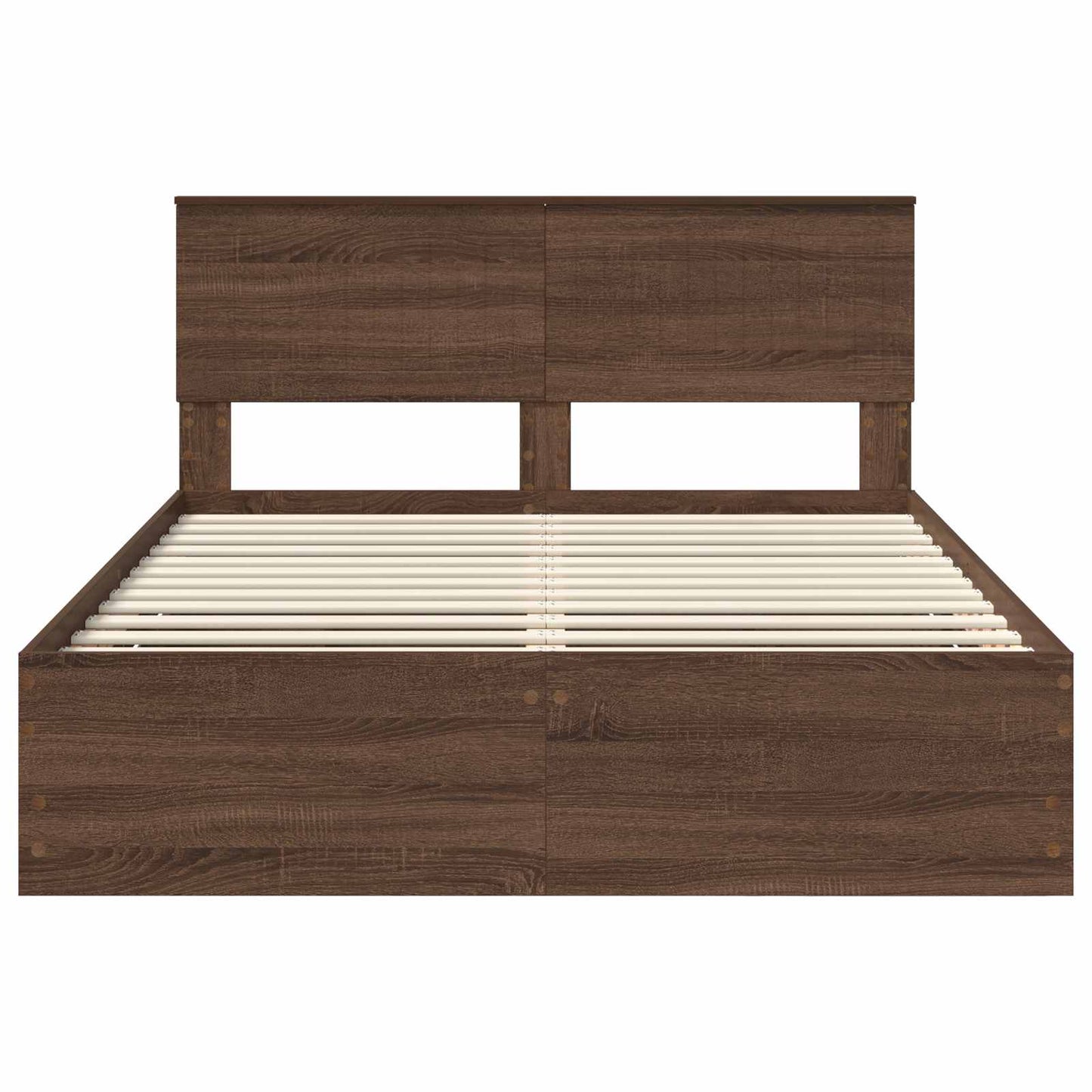 Bed Frame with Drawer Brown Oak 135 x 190 cm Engineer Wood