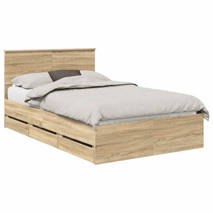 Bed Frame with Drawer Sonoma Oak 120 x 200 cm Engineer Wood