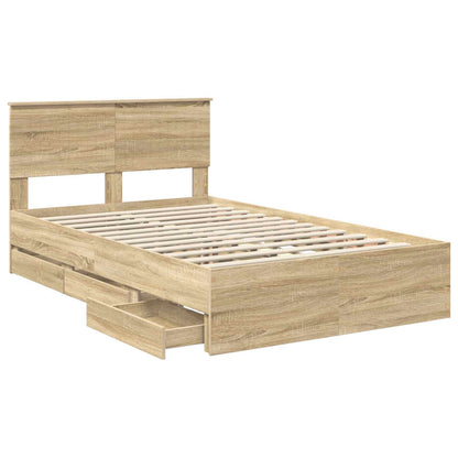 Bed Frame with Drawer Sonoma Oak 120 x 200 cm Engineer Wood