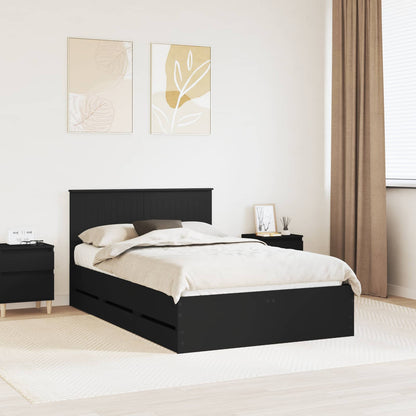 Bed Frame with Drawer Black 120 x 190 cm Engineer Wood
