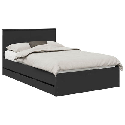 Bed Frame with Drawer Black 120 x 190 cm Engineer Wood