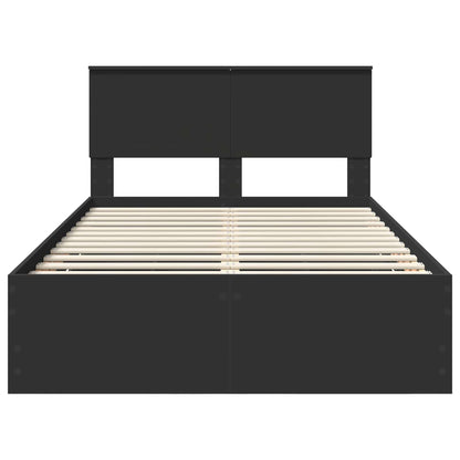 Bed Frame with Drawer Black 120 x 190 cm Engineer Wood