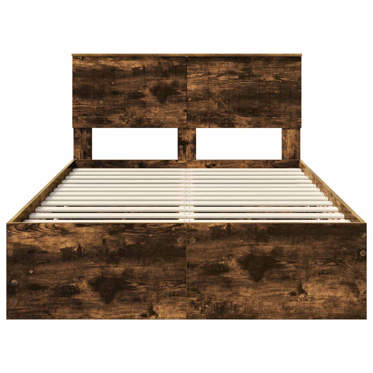 Bed Frame with Drawer Smoked Oak 120 x 190 cm Engineer Wood