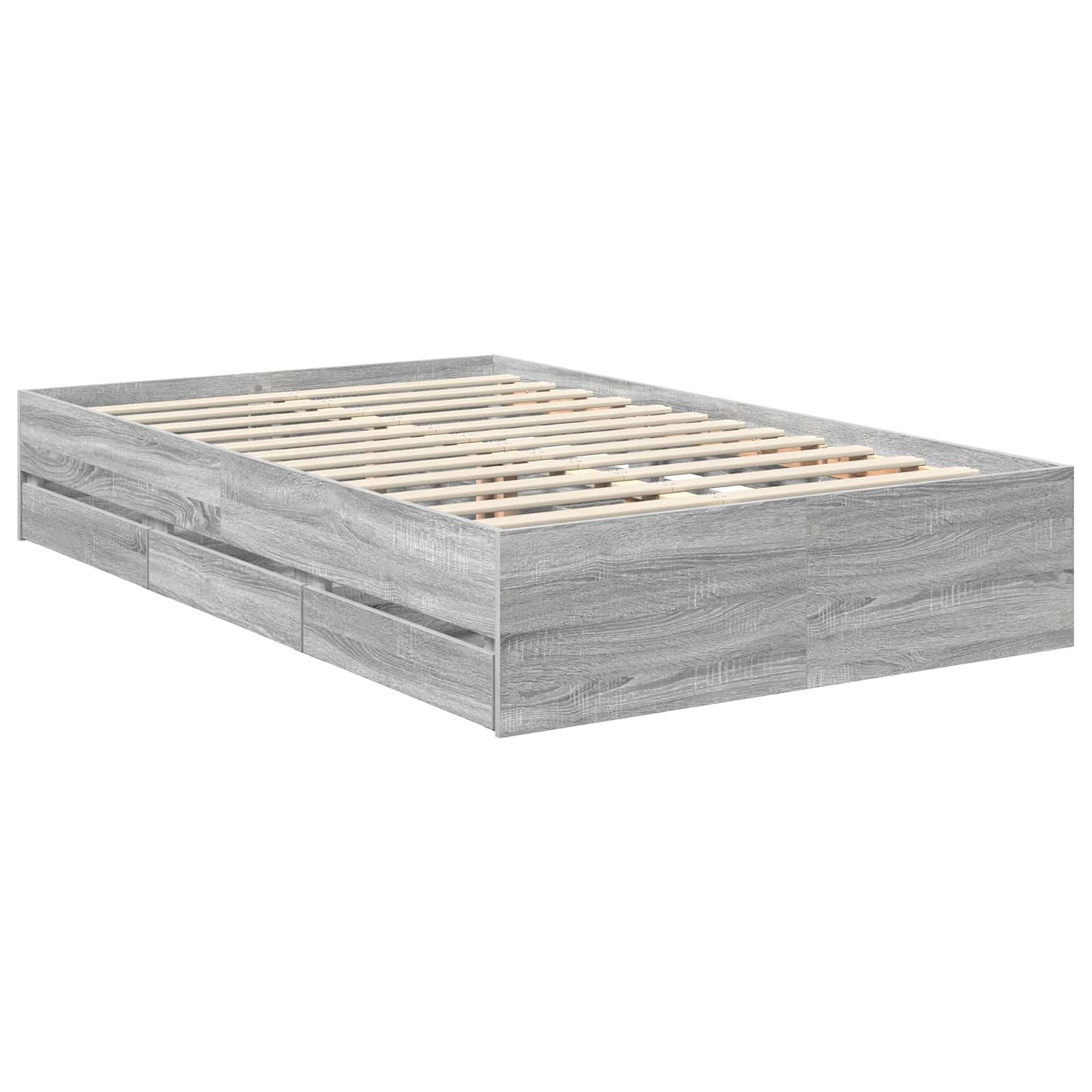 Bed Frame with Drawer Grey Sonoma 120 x 190 cm Engineer Wood