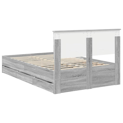 Bed Frame with Drawer Grey Sonoma 120 x 190 cm Engineer Wood