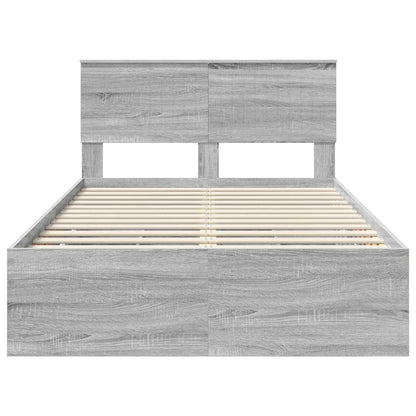 Bed Frame with Drawer Grey Sonoma 120 x 190 cm Engineer Wood