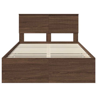 Bed Frame with Drawer Brown Oak 120 x 190 cm Engineer Wood