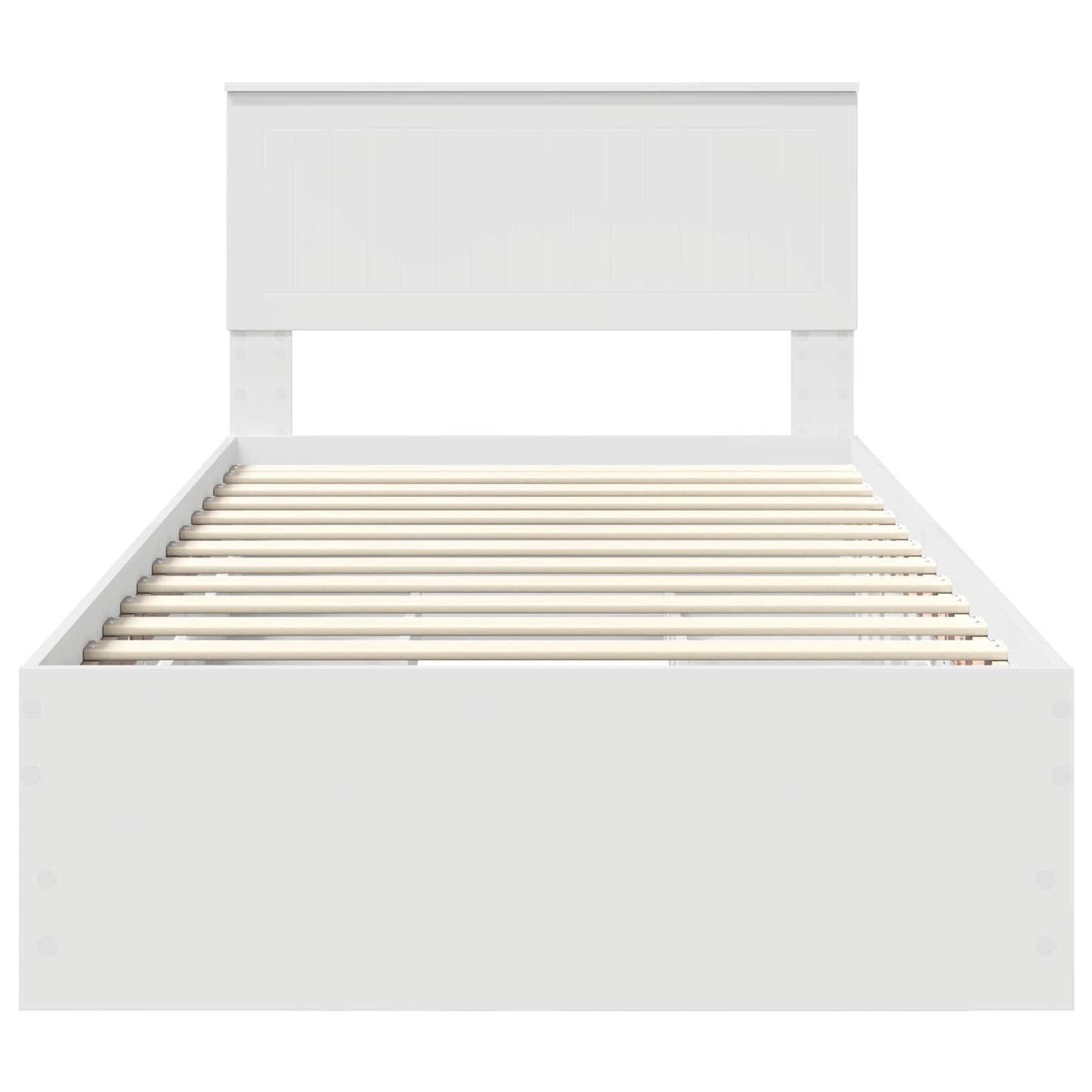 Bed Frame with Drawer White 100 x 200 cm Engineer Wood