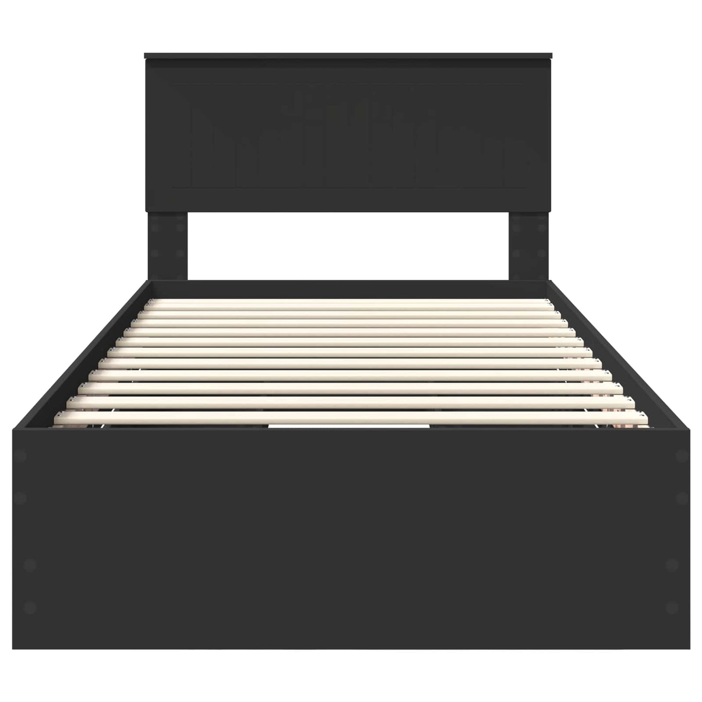 Bed Frame with Drawer Black 100 x 200 cm Engineer Wood