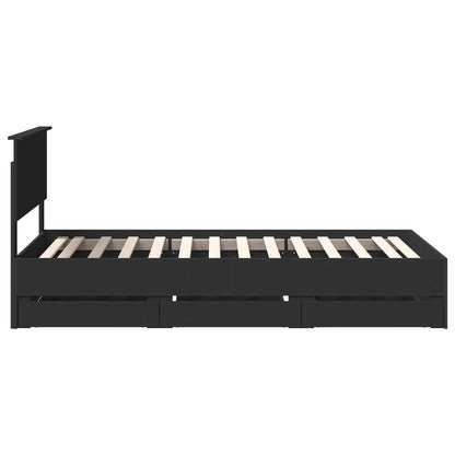 Bed Frame with Drawer Black 100 x 200 cm Engineer Wood