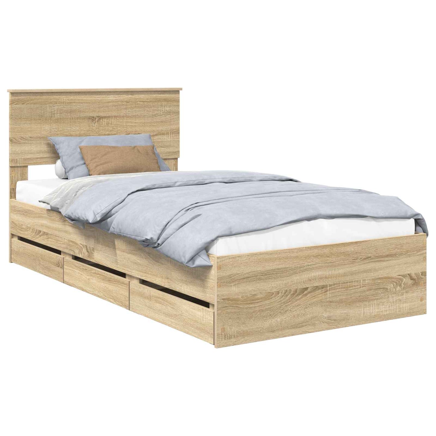 Bed Frame with Drawer Sonoma Oak 100 x 200 cm Engineer Wood