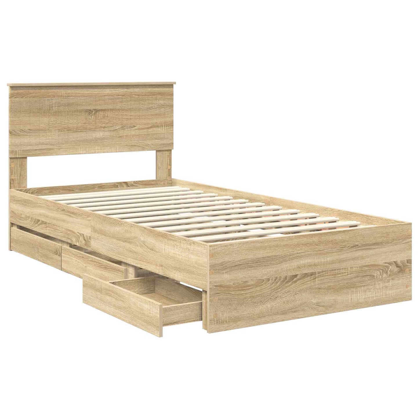 Bed Frame with Drawer Sonoma Oak 100 x 200 cm Engineer Wood