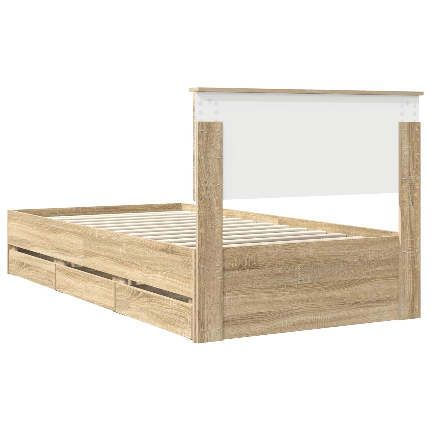 Bed Frame with Drawer Sonoma Oak 100 x 200 cm Engineer Wood