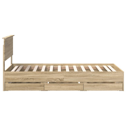 Bed Frame with Drawer Sonoma Oak 100 x 200 cm Engineer Wood