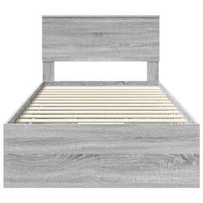 Bed Frame with Drawer Grey Sonoma 100 x 200 cm Engineer Wood