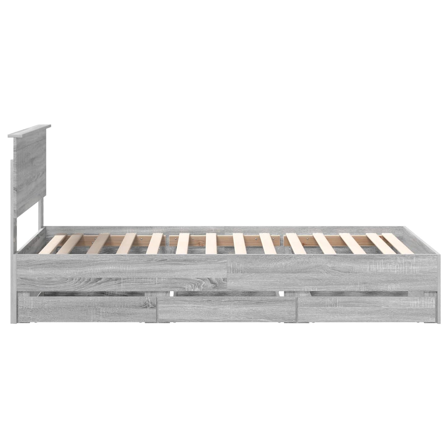 Bed Frame with Drawer Grey Sonoma 100 x 200 cm Engineer Wood