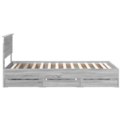 Bed Frame with Drawer Grey Sonoma 100 x 200 cm Engineer Wood
