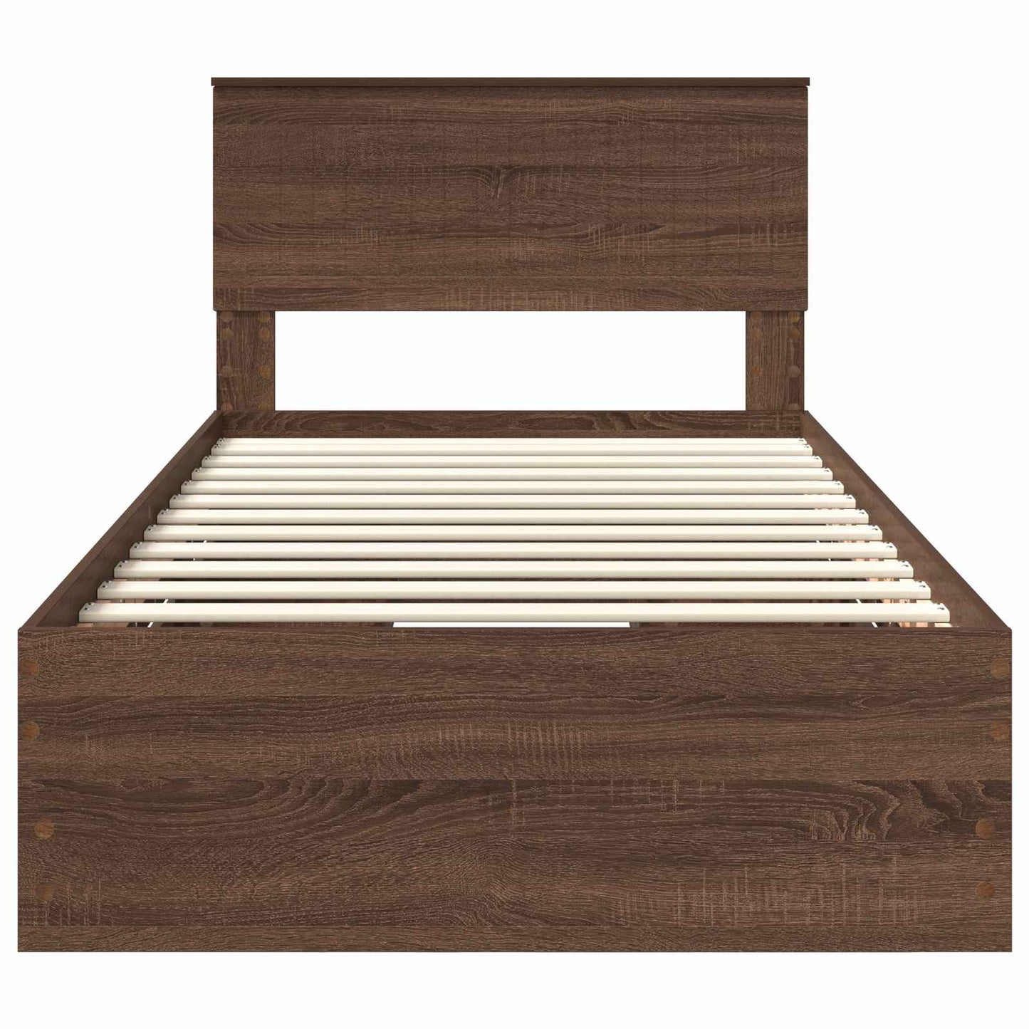 Bed Frame with Drawer Brown Oak 100 x 200 cm Engineer Wood