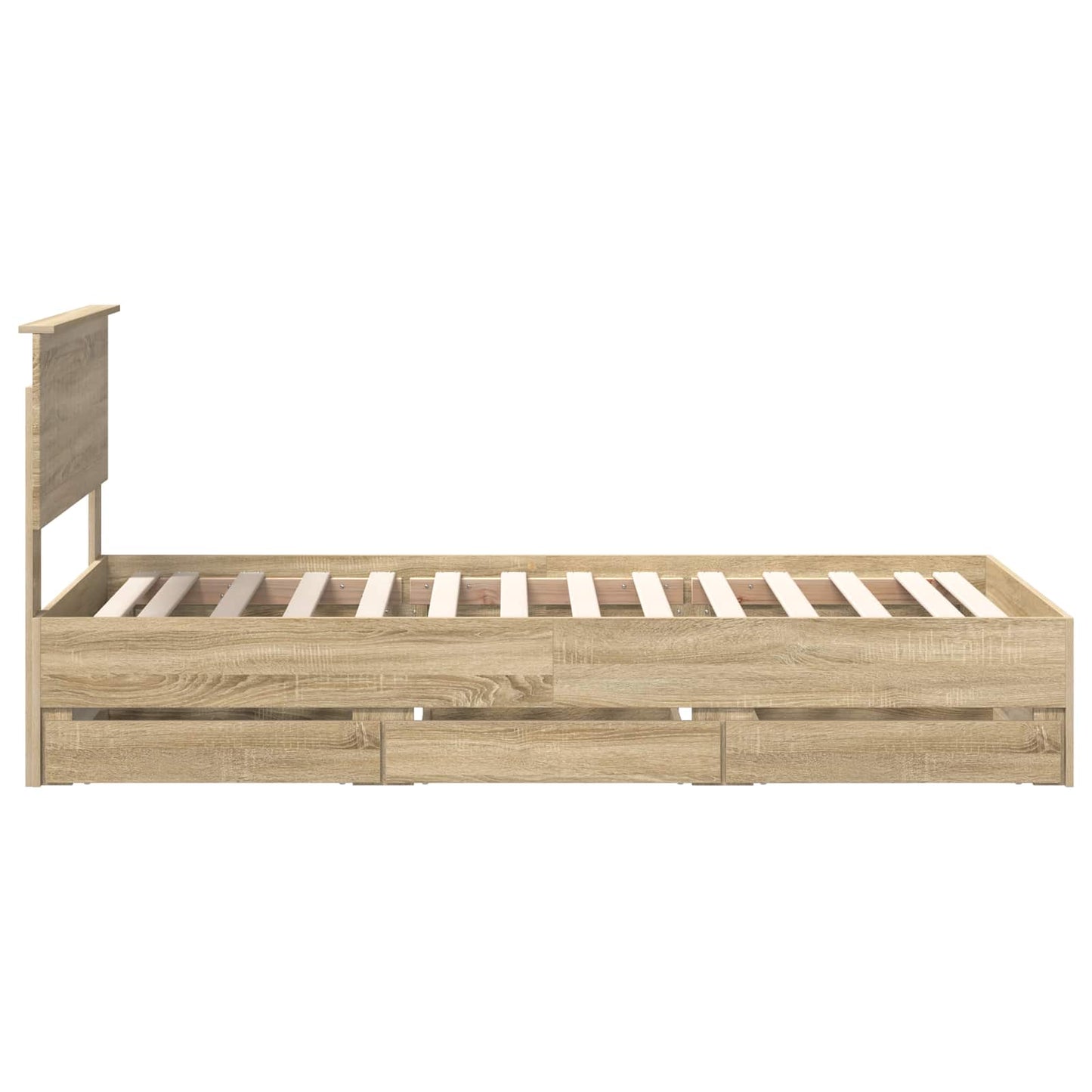 Bed Frame with Drawer Sonoma Oak 90 x 200 cm Engineer Wood