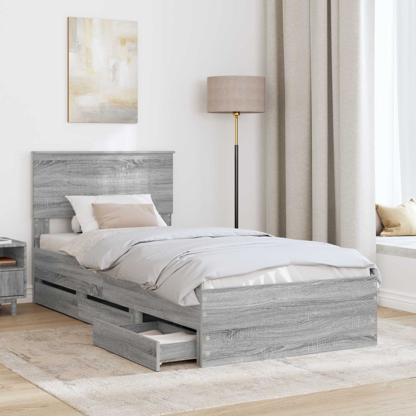 Bed Frame Grey Sonoma Engineer Wood