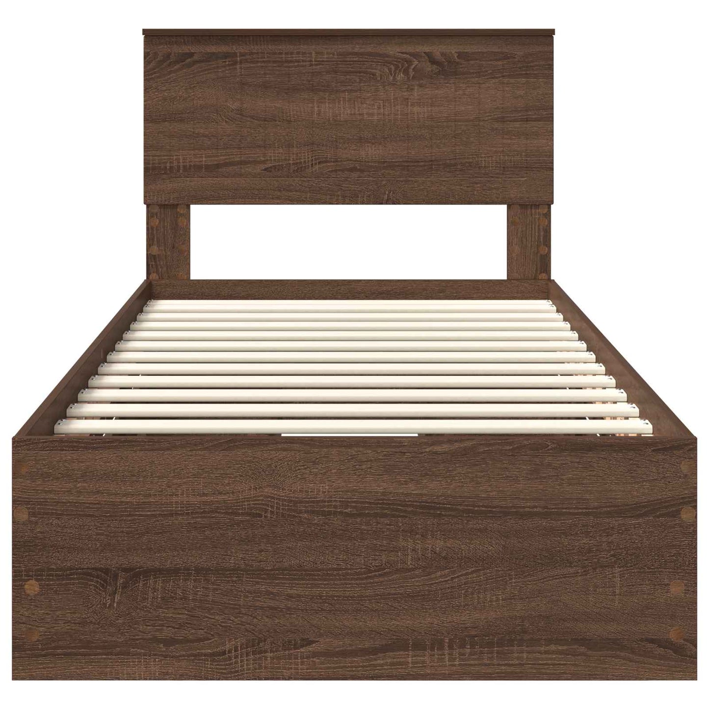 Bed Frame with Drawer Brown Oak 90 x 200 cm Engineer Wood