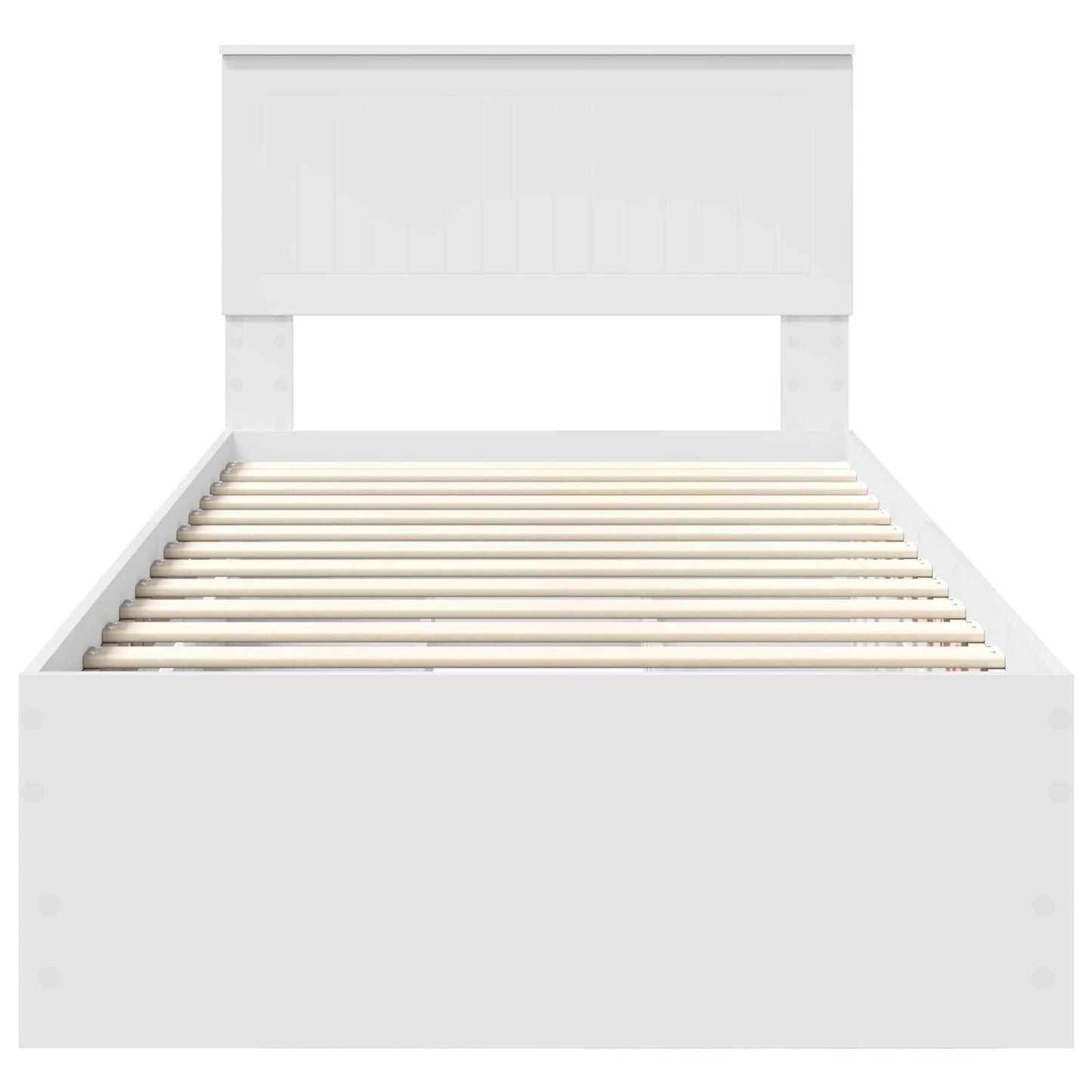 Bed Frame with Drawer White 90 x 190 cm Engineer Wood