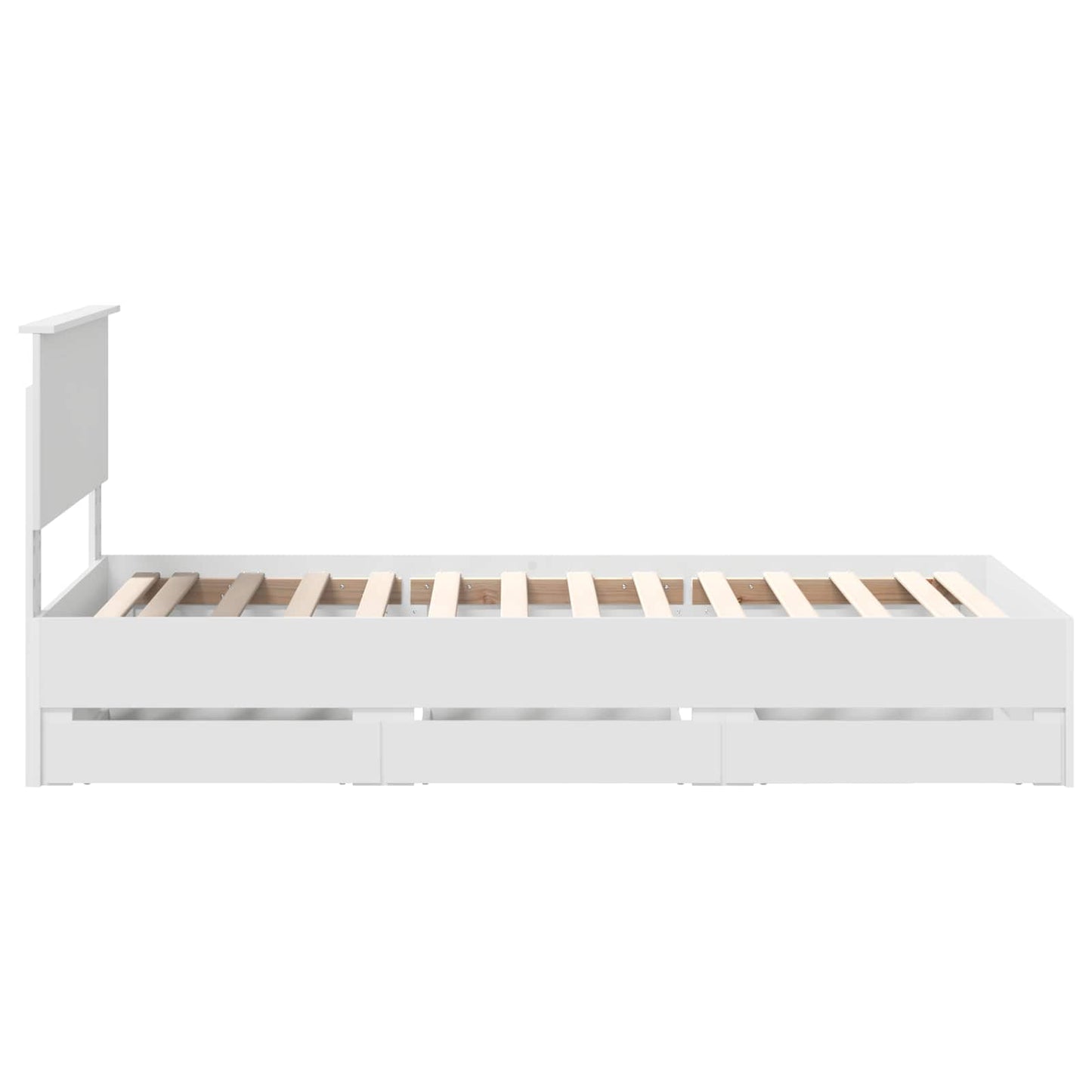 Bed Frame with Drawer White 90 x 190 cm Engineer Wood