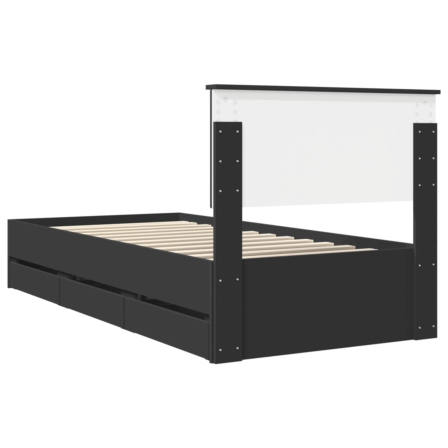Bed Frame with Drawer Black 90 x 190 cm Engineer Wood
