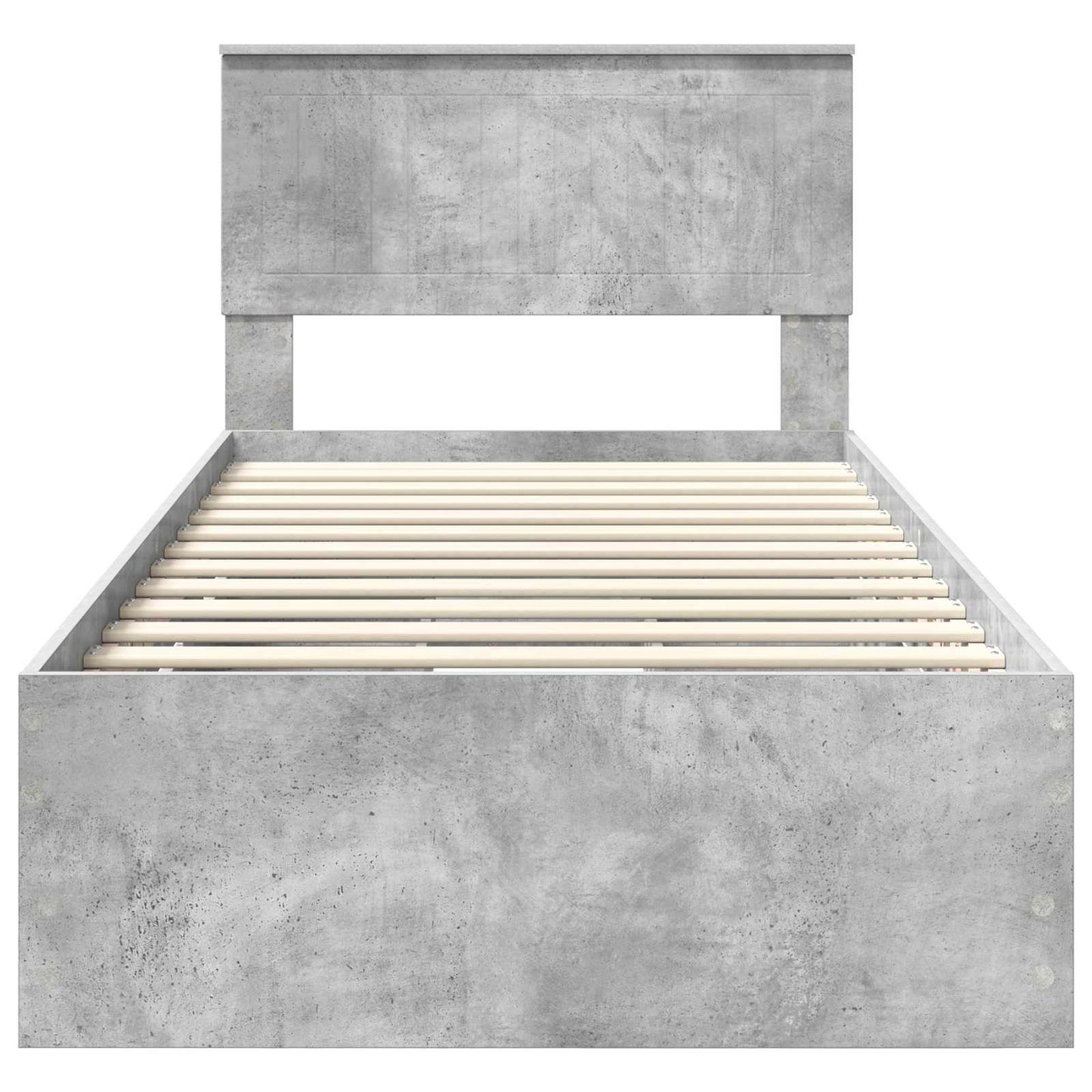 Bed Frame with Drawer Concrete Grey 90 x 190 cm Engineer Wood