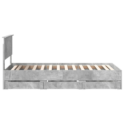 Bed Frame with Drawer Concrete Grey 90 x 190 cm Engineer Wood