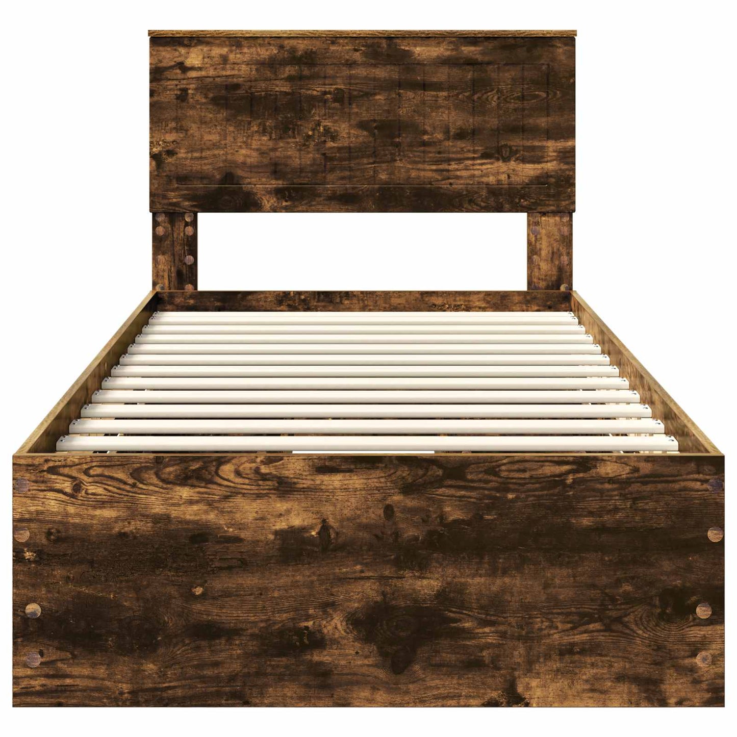 Bed Frame with Drawer Smoked Oak 90 x 190 cm Engineer Wood