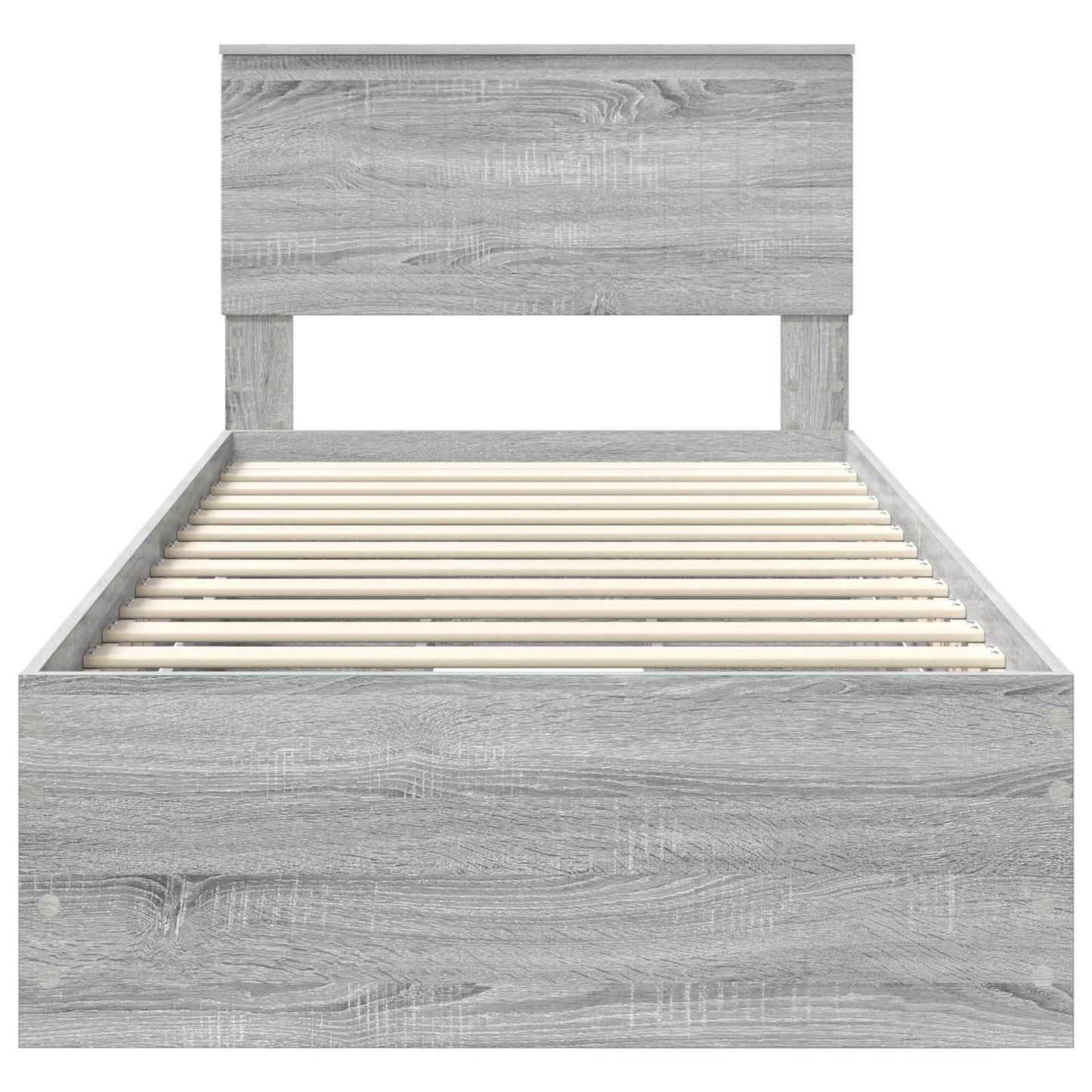 Bed Frame with Drawer Grey Sonoma 90 x 190 cm Engineer Wood