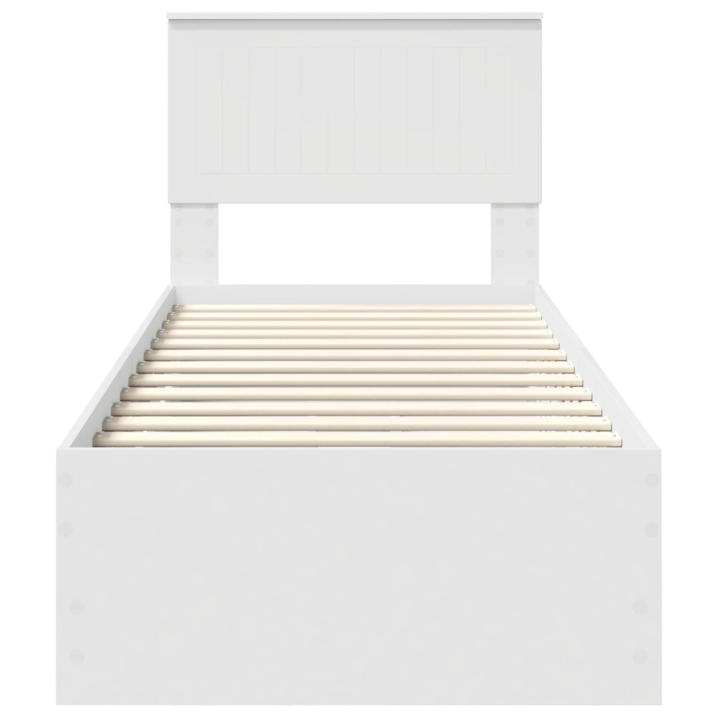 Bed Frame with Drawer White 75 x 190 cm Engineer Wood