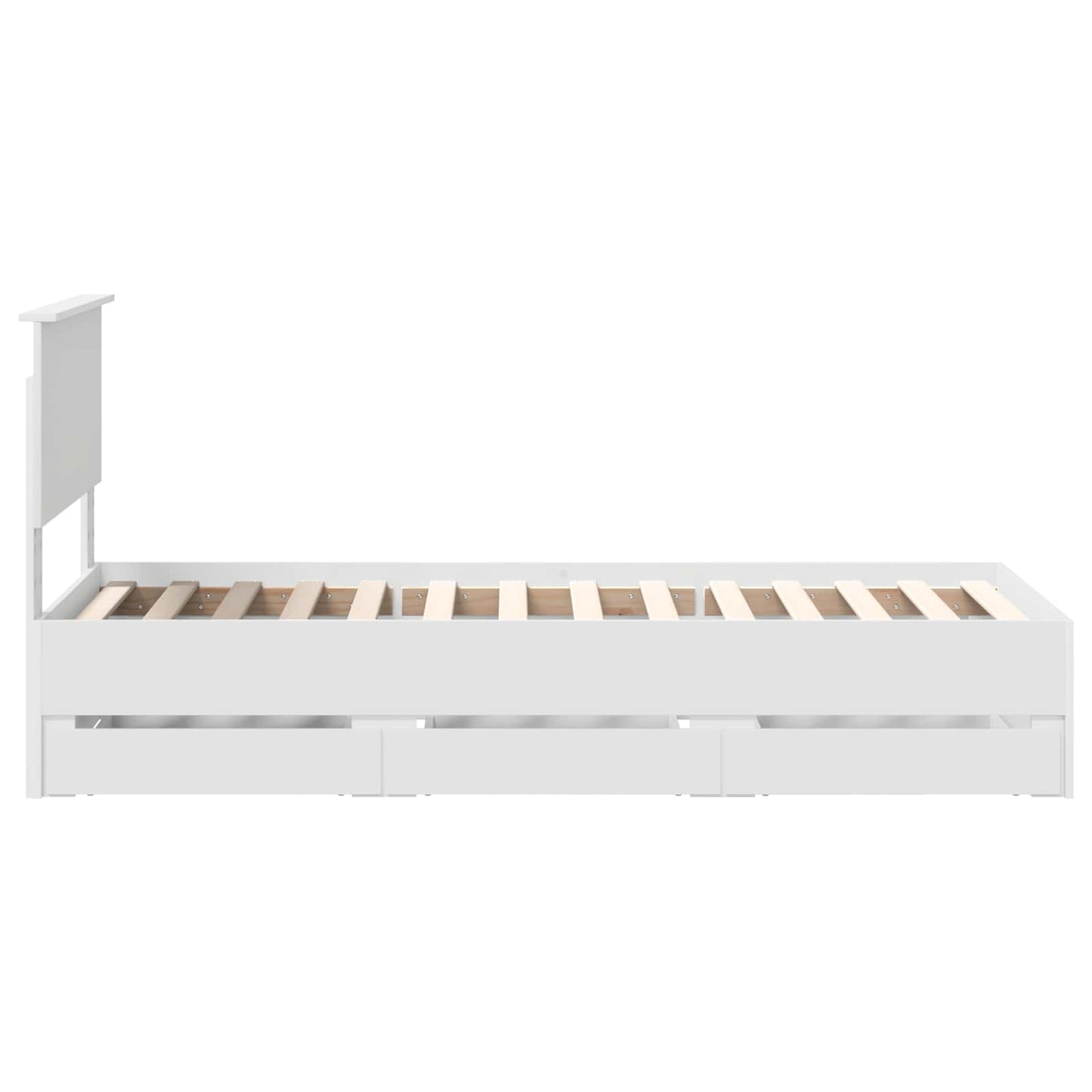 Bed Frame with Drawer White 75 x 190 cm Engineer Wood