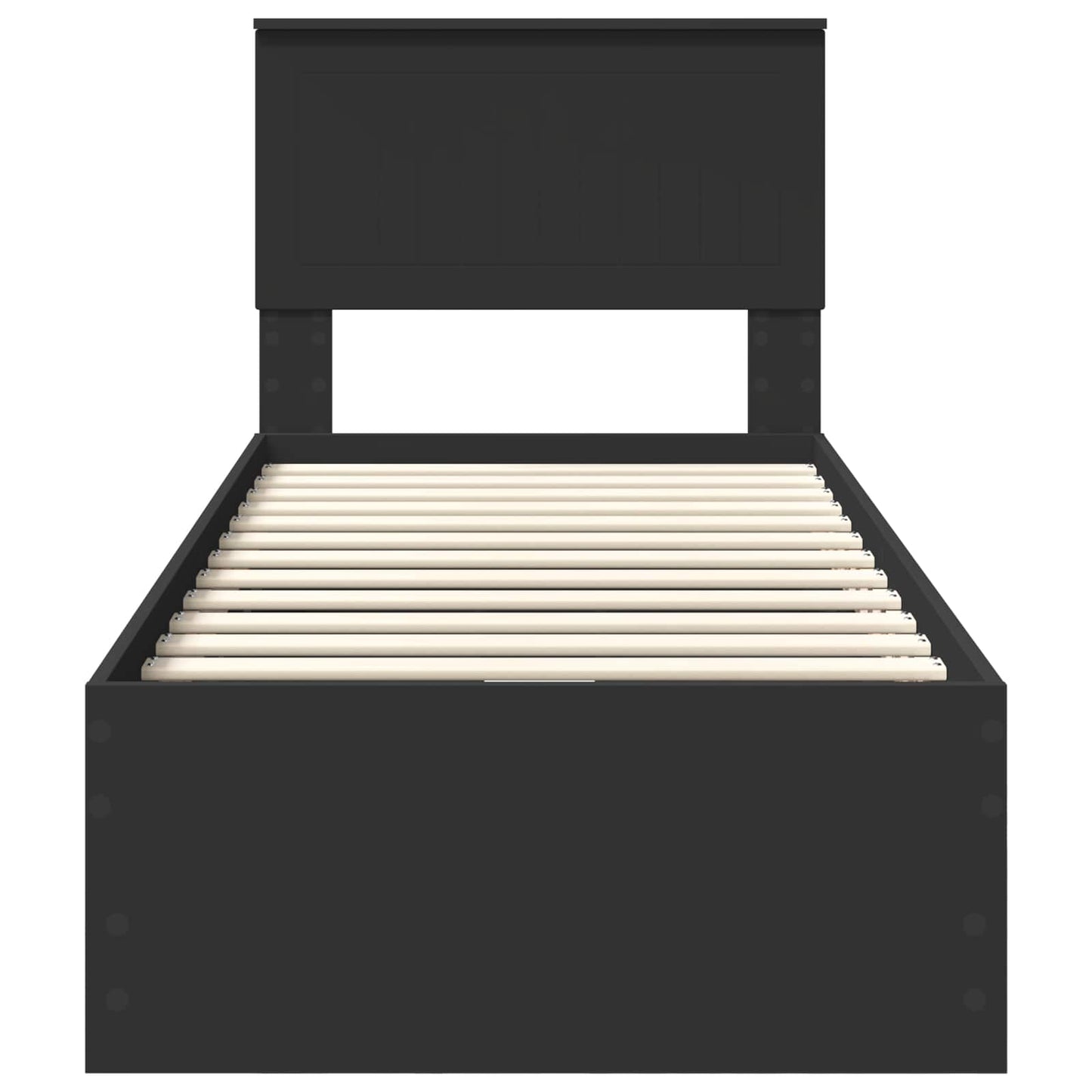 Bed Frame with Drawer Black 75 x 190 cm Engineer Wood