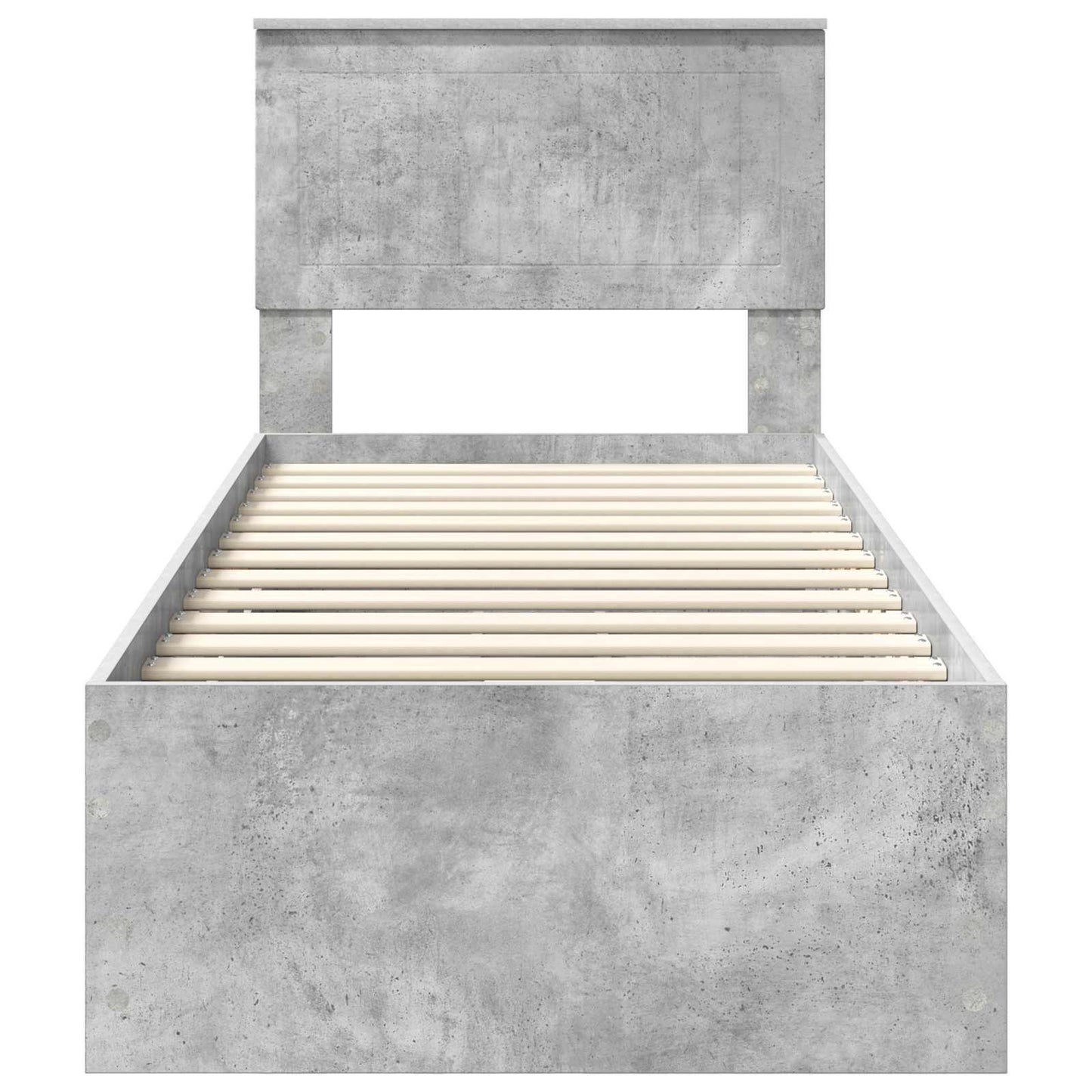 Bed Frame with Drawer Concrete Grey 75 x 190 cm Engineer Wood