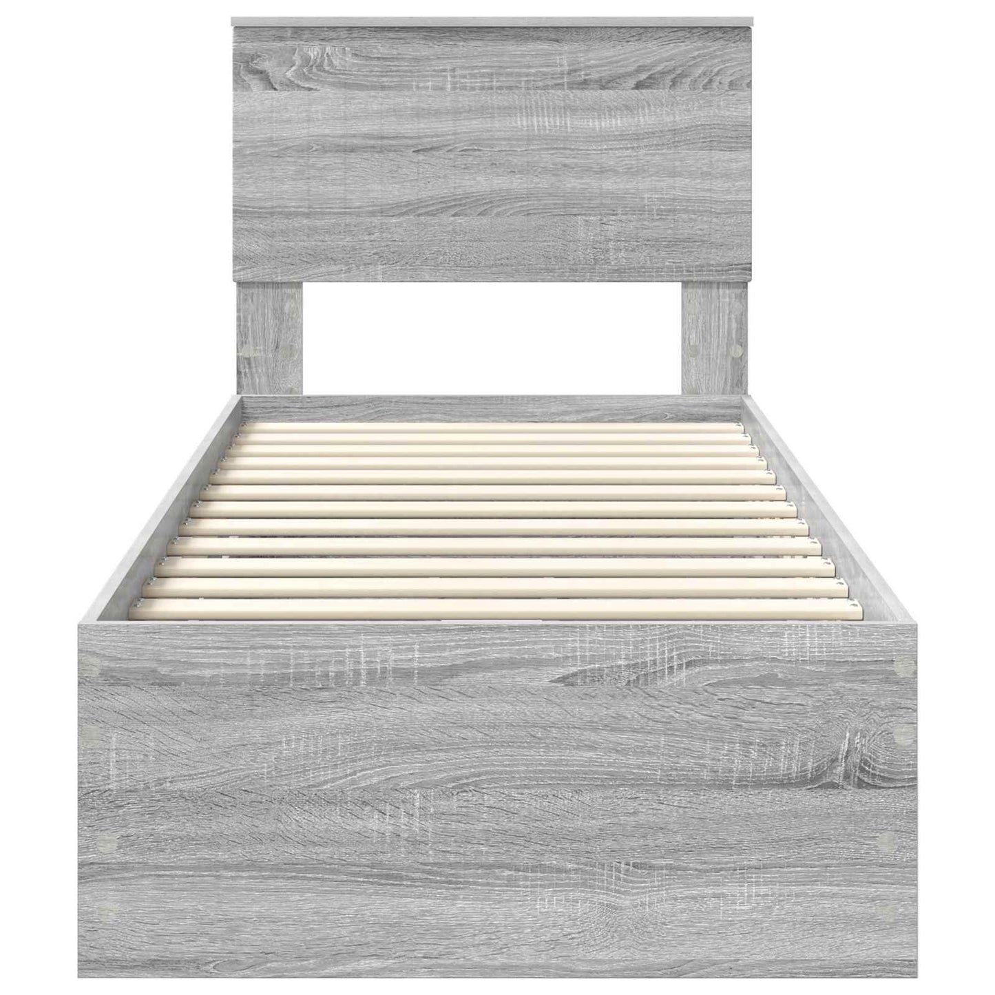 Bed Frame with Drawer Grey Sonoma 75 x 190 cm Engineer Wood