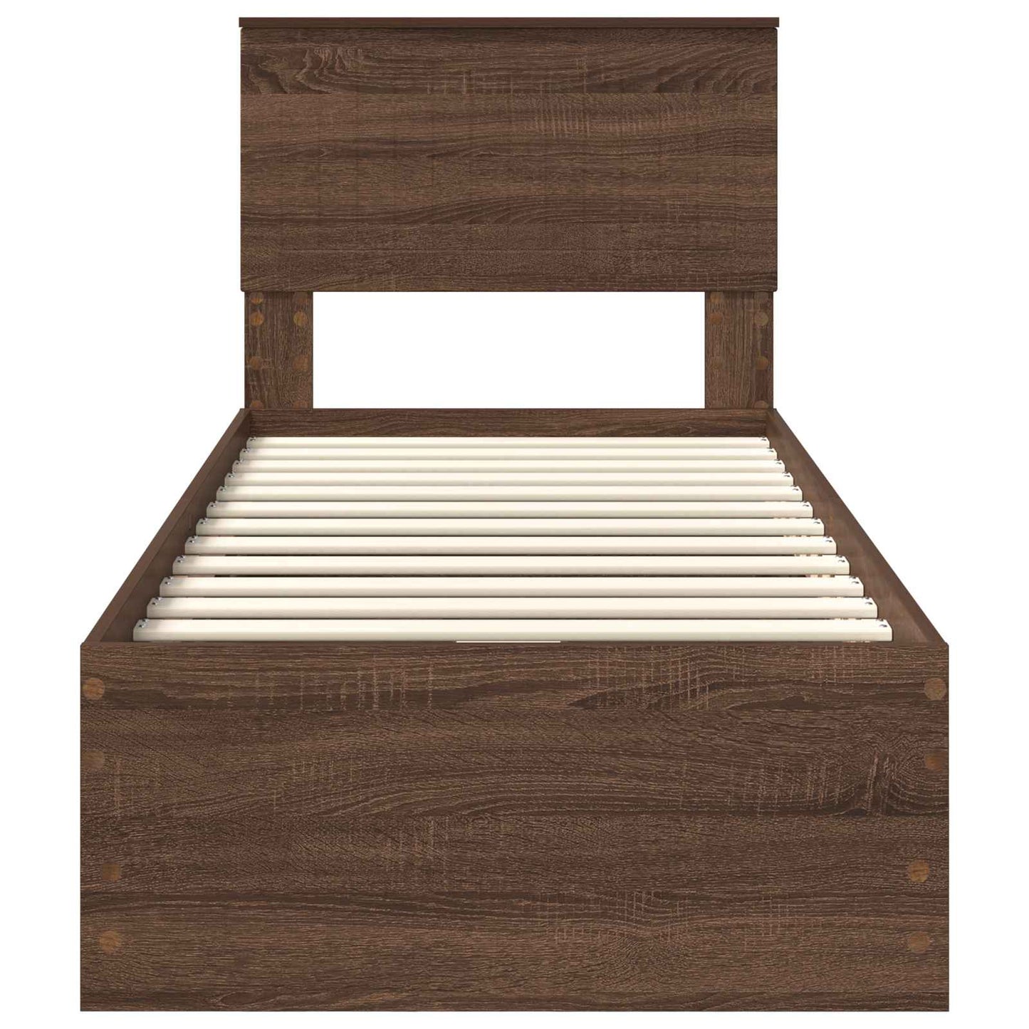 Bed Frame with Drawer Brown Oak 75 x 190 cm Engineer Wood