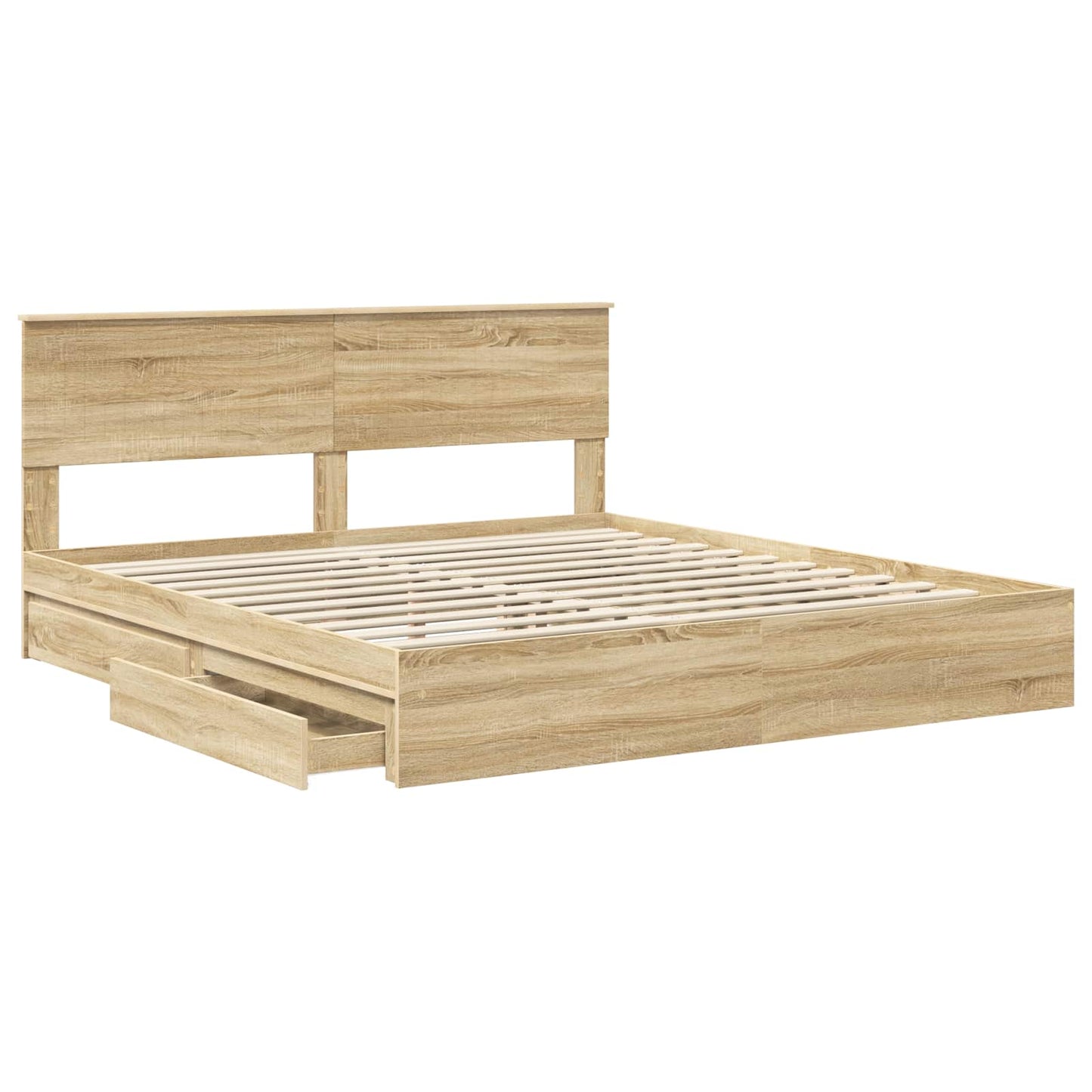 Storage Bed with Drawer Sonoma Oak 180 x 200 cm Engineered Wood