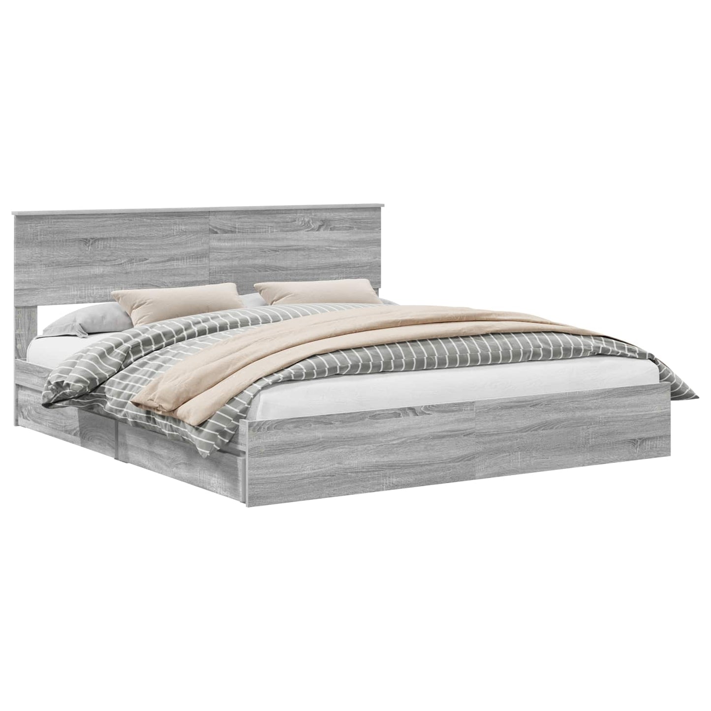 Storage Bed Grey Sonoma 180 x 200 cm Engineered Wood
