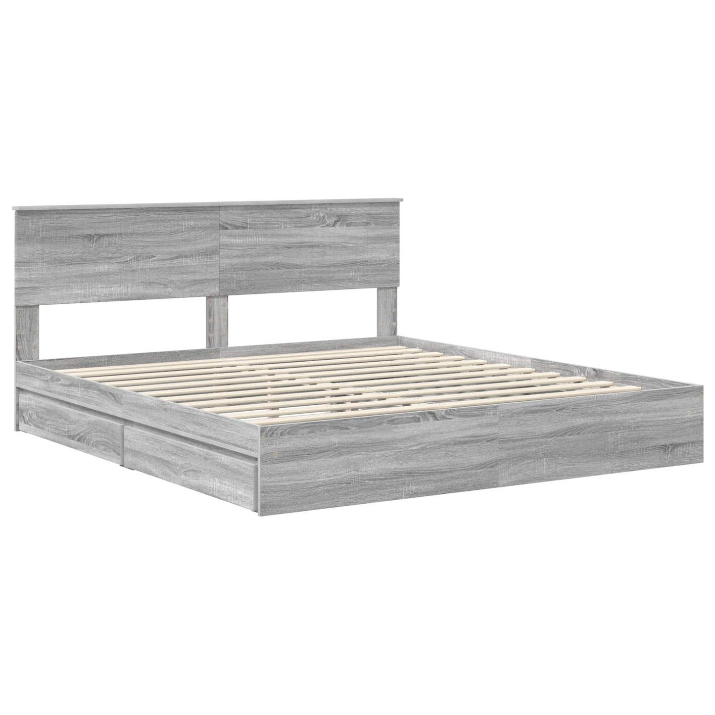 Storage Bed Grey Sonoma 180 x 200 cm Engineered Wood