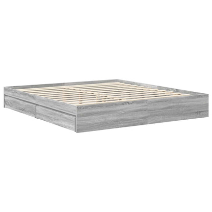 Storage Bed Grey Sonoma 180 x 200 cm Engineered Wood